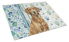 Load image into Gallery viewer, Chesapeake Bay Retriever Coastal Sea Glass Glass Cutting Board