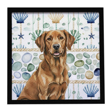 Load image into Gallery viewer, Chesapeake Bay Retriever Coastal Sea Glass Framed Metal Print