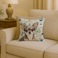 Load image into Gallery viewer, Chihuahua Coastal Sea Glass Throw Pillow