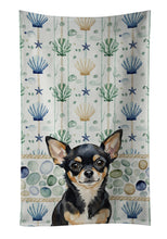Load image into Gallery viewer, Black and Tan Chihuahua Coastal Sea Glass Kitchen Towel