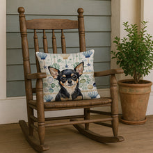 Load image into Gallery viewer, Black and Tan Chihuahua Coastal Sea Glass Throw Pillow