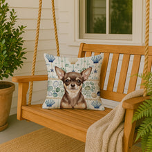 Load image into Gallery viewer, Chocolate Chihuahua Coastal Sea Glass Throw Pillow