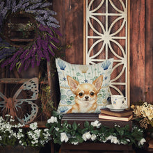 Load image into Gallery viewer, Fawn Chihuahua Coastal Sea Glass Throw Pillow