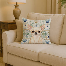 Load image into Gallery viewer, Cream Chihuahua Coastal Sea Glass Throw Pillow