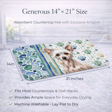 Load image into Gallery viewer, Hairless Chinese Crested Coastal Sea Glass Dish Drying Mat