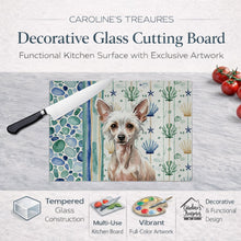 Load image into Gallery viewer, Hairless Chinese Crested Coastal Sea Glass Glass Cutting Board