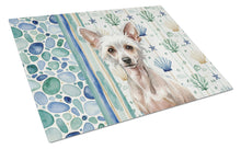Load image into Gallery viewer, Hairless Chinese Crested Coastal Sea Glass Glass Cutting Board