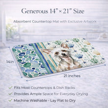 Load image into Gallery viewer, Hairless Mottled Pattern Chinese Crested Coastal Sea Glass Dish Drying Mat