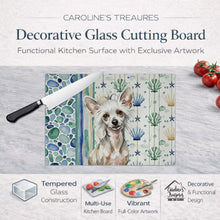 Load image into Gallery viewer, Hairless Mottled Pattern Chinese Crested Coastal Sea Glass Glass Cutting Board