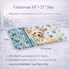 Load image into Gallery viewer, Hairless Palomino Chinese Crested Coastal Sea Glass Dish Drying Mat