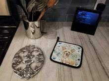 Load image into Gallery viewer, Hairless Palomino Chinese Crested Coastal Sea Glass Pair of Pot Holders