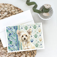 Load image into Gallery viewer, Powderpuff Chinese Crested Coastal Sea Glass Greeting Cards Pack of 8
