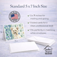 Load image into Gallery viewer, Powderpuff Chinese Crested Coastal Sea Glass Greeting Cards Pack of 8