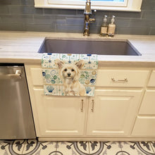 Load image into Gallery viewer, Powderpuff Chinese Crested Coastal Sea Glass Kitchen Towel