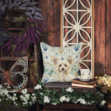 Load image into Gallery viewer, Powderpuff Chinese Crested Coastal Sea Glass Throw Pillow