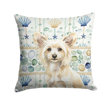 Load image into Gallery viewer, Powderpuff Chinese Crested Coastal Sea Glass Throw Pillow