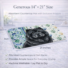 Load image into Gallery viewer, Black Chow Chow Coastal Sea Glass Dish Drying Mat