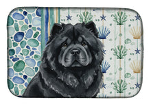 Load image into Gallery viewer, Black Chow Chow Coastal Sea Glass Dish Drying Mat