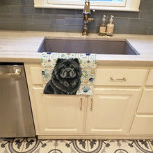 Load image into Gallery viewer, Black Chow Chow Coastal Sea Glass Kitchen Towel