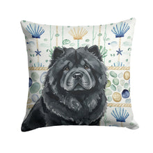 Load image into Gallery viewer, Black Chow Chow Coastal Sea Glass Throw Pillow