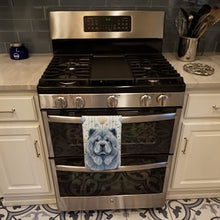 Load image into Gallery viewer, Blue Chow Chow Coastal Sea Glass Kitchen Towel