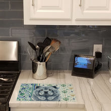 Load image into Gallery viewer, Blue Chow Chow Coastal Sea Glass Glass Cutting Board