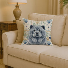 Load image into Gallery viewer, Blue Chow Chow Coastal Sea Glass Throw Pillow