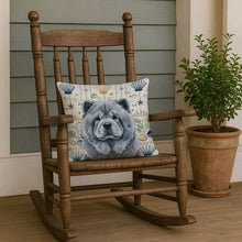 Load image into Gallery viewer, Blue Chow Chow Coastal Sea Glass Throw Pillow