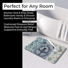 Load image into Gallery viewer, Blue Chow Chow Coastal Sea Glass Memory Foam Kitchen Mat