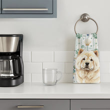 Load image into Gallery viewer, Cream Chow Chow Coastal Sea Glass Kitchen Towel