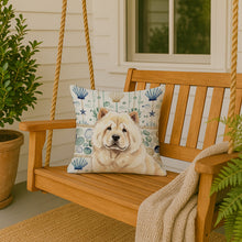 Load image into Gallery viewer, Cream Chow Chow Coastal Sea Glass Throw Pillow