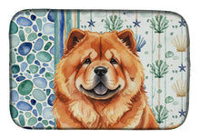 Load image into Gallery viewer, Red Chow Chow Coastal Sea Glass Dish Drying Mat