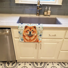 Load image into Gallery viewer, Red Chow Chow Coastal Sea Glass Kitchen Towel
