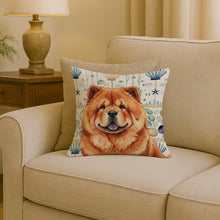Load image into Gallery viewer, Red Chow Chow Coastal Sea Glass Throw Pillow