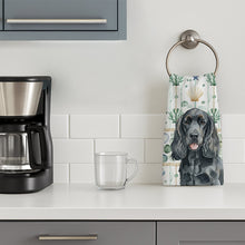 Load image into Gallery viewer, Black Cocker Spaniel Coastal Sea Glass Kitchen Towel