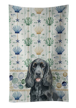 Load image into Gallery viewer, Black Cocker Spaniel Coastal Sea Glass Kitchen Towel