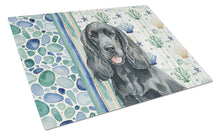 Load image into Gallery viewer, Black Cocker Spaniel Coastal Sea Glass Glass Cutting Board