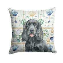 Load image into Gallery viewer, Black Cocker Spaniel Coastal Sea Glass Throw Pillow