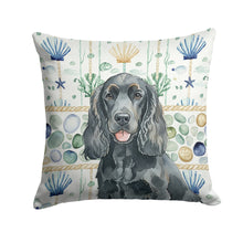 Load image into Gallery viewer, Black Cocker Spaniel Coastal Sea Glass Throw Pillow