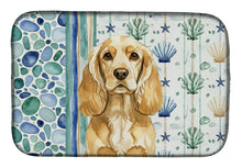Load image into Gallery viewer, Buff Cocker Spaniel Coastal Sea Glass Dish Drying Mat