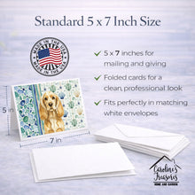 Load image into Gallery viewer, Buff Cocker Spaniel Coastal Sea Glass Greeting Cards Pack of 8
