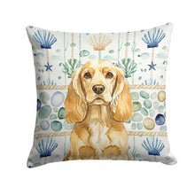Load image into Gallery viewer, Buff Cocker Spaniel Coastal Sea Glass Throw Pillow