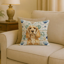 Load image into Gallery viewer, Buff Cocker Spaniel Coastal Sea Glass Throw Pillow