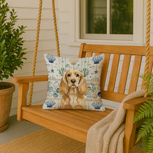 Load image into Gallery viewer, Buff Cocker Spaniel Coastal Sea Glass Throw Pillow