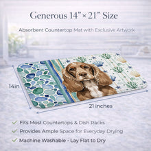 Load image into Gallery viewer, Chocolate Cocker Spaniel Coastal Sea Glass Dish Drying Mat