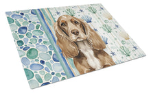 Load image into Gallery viewer, Chocolate Cocker Spaniel Coastal Sea Glass Glass Cutting Board