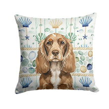 Load image into Gallery viewer, Chocolate Cocker Spaniel Coastal Sea Glass Throw Pillow