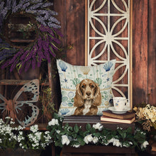 Load image into Gallery viewer, Chocolate Cocker Spaniel Coastal Sea Glass Throw Pillow