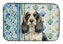 Load image into Gallery viewer, Parti Cocker Spaniel Coastal Sea Glass Dish Drying Mat