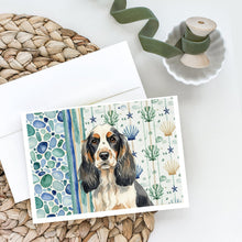 Load image into Gallery viewer, Parti Cocker Spaniel Coastal Sea Glass Greeting Cards Pack of 8